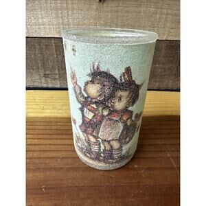 Danish Hummel Inspired Sugared Glass Candle Used